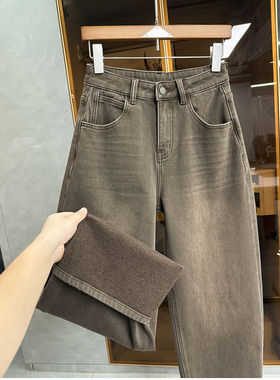 闭眼入！实力工厂出！薄绒中高腰牛仔镰刀裤女   D98309~ME