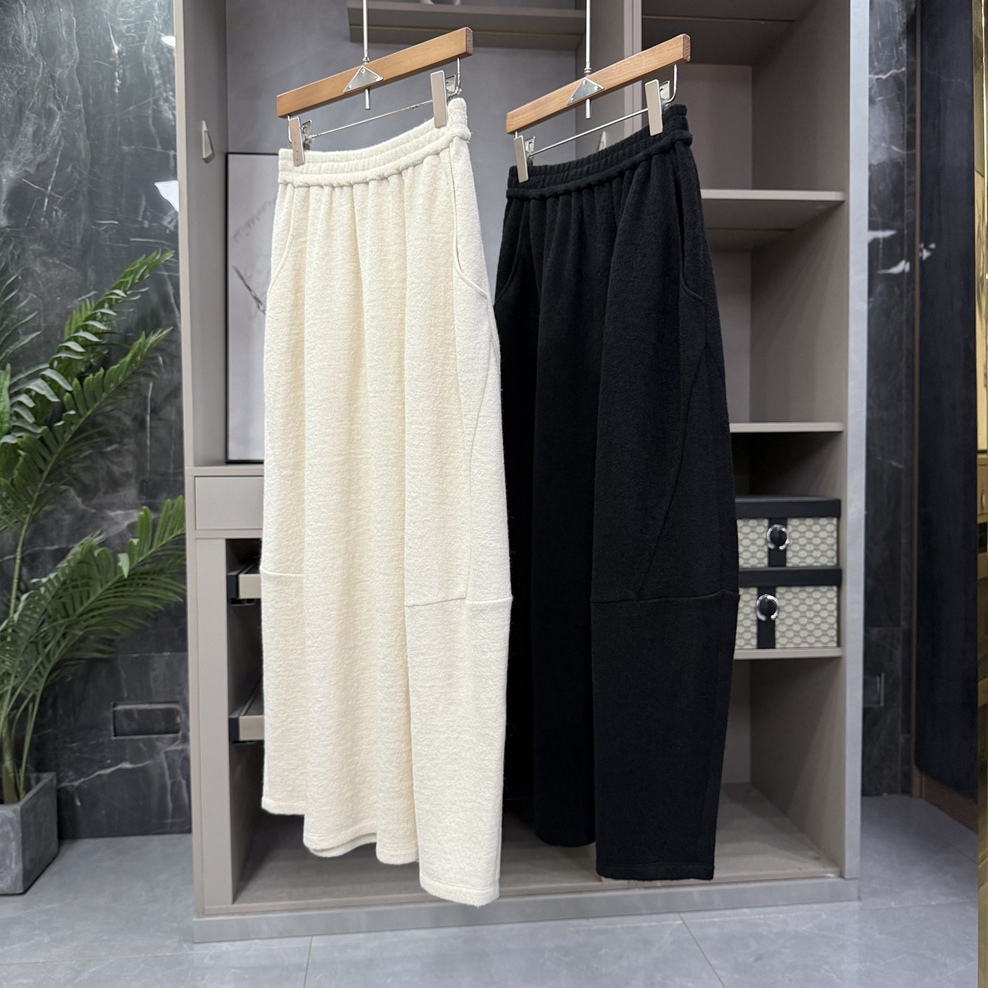 yuan单羊毛天丝松紧腰花边半身裙