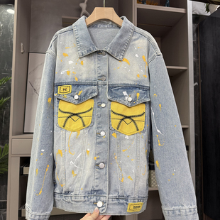 重磅推荐!口碑工厂!宽松涂鸦牛仔夹克外套女 AE0550~ZY