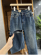 清仓不予退换 女K852 微弹九分牛仔老爹裤 4型好 质感更赞