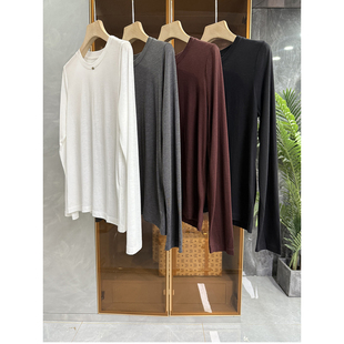 品质感chao赞 56006 天丝羊绒圆领长袖 T恤女 打底衫 多色囤