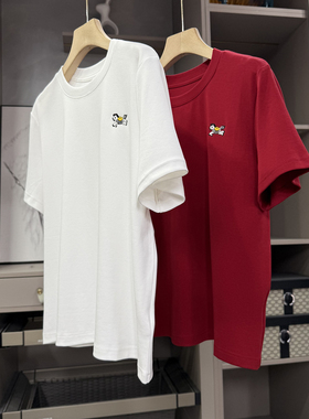 自留推荐！工厂品质！通勤显瘦圆领短袖棉T恤女    M02455~ZY