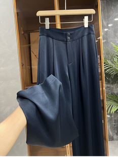 断码清仓!梨形身材梦中情裤!琎口醋酸高腰休闲阔腿裤女 63055B