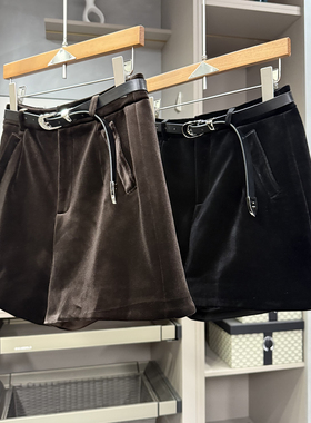 老友直接入！大厂品质！高腰丝绒休闲阔腿短裤女     K1200~ZY