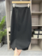 D3164 高腰醋酸直筒后开叉半身裙女 勾勒曼妙身姿 气质款
