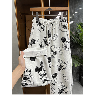 大N货！日常时髦！印花松紧腰休闲镰刀卫裤女    5028876~JS