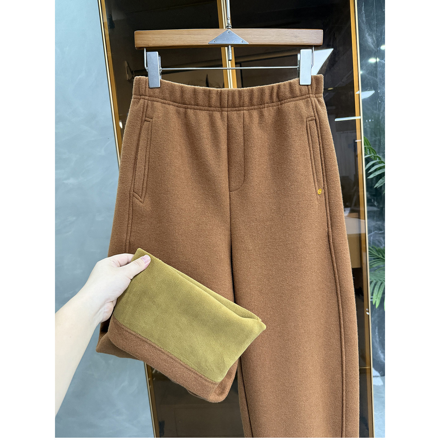 小个子收！秋冬神裤！加绒羊毛松紧腰休闲镰刀九分裤女 M02406~ME