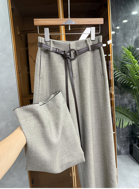 重磅推荐！jin口料！羊毛中高腰休闲阔腿西裤女    K85588~JS