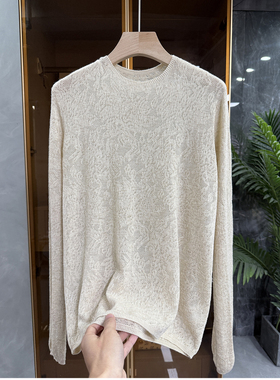N货！10穿9美！钩花镂空羊毛圆领长袖针织毛衣女    M831250~JS