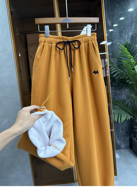 推荐！秋冬里的时髦精！加绒松紧腰休闲束脚卫裤女    M025355~JS