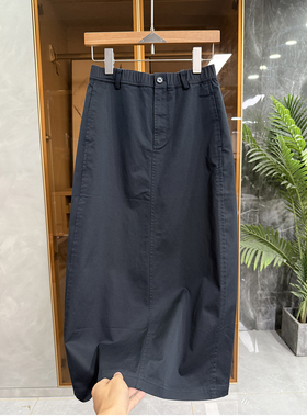 实力大厂出！工装风后松紧休闲后开衩半身裙女   T6332~JS