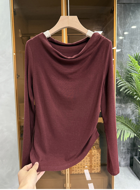 清仓不予退换！美！不规则羊毛荡领长袖针织上衣女   S85590~JS