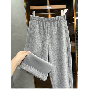 实力大厂出！加绒绵羊毛松紧腰休闲镰刀九分裤女   M02392~ME