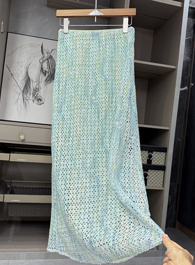 清仓不予退换！an单！网格亮片A字半身裙女    BQLP0514~ZY