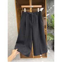 时髦精BI须囤！中高腰羊毛休闲阔腿七分西裤女    T1109~JS