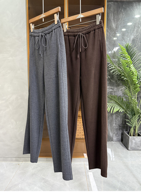 高个子收！显腿笔直修长！羊毛松紧腰休闲直筒裤女   D96601~ME