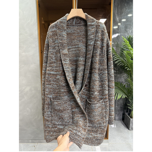 20250838 宽松花纱羊绒针织外套女 D牌jin口料 G上1.5W