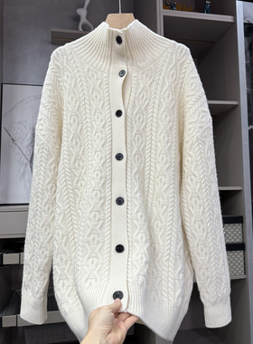 重磅推荐！yuan单！宽松羊毛提花针织开衫外套女     HM50057~ZY