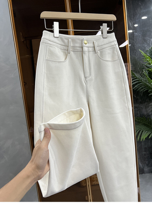 实力N货！加绒毛呢休闲萝卜裤