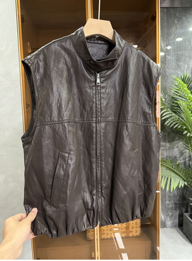 大N货！温暖与帅气共存！宽松PU皮夹克立领马甲外套女MJ250576~JS