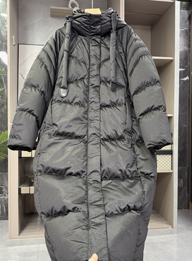 清仓不予退换！烫钻连帽白鸭绒羽绒服大衣外套女AS12323~ZY