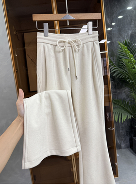 高个子收！瘦腿神器！羊毛松紧腰休闲喇叭卫裤女  M02348~JS