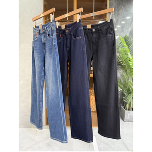 清仓不予退换！笔直修长！磨毛高腰牛仔直筒裤女DK081~ME