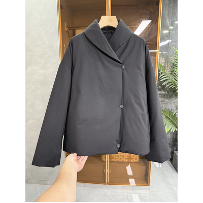 宽松翻领绵羊毛鹅绒羽绒服外套