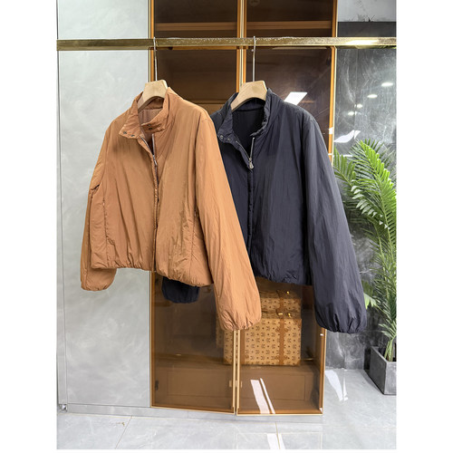 外M单！宽松立领棉服短外套