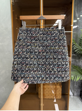 清仓不予退换！秘诀！羊毛粗花呢高腰A字半身裙女K1150~ME