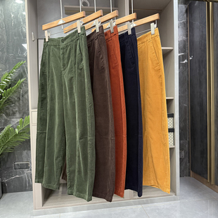 小个子收！藏肉显瘦！灯芯绒中高腰休闲镰刀九分裤女  KW0221~ZY