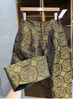 清仓不予退换！丝提花松紧腰休闲八分香蕉裤女25538~ME