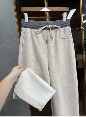 大N货！温暖不臃肿！加绒羊绒松紧腰休闲直筒裤女  M02390~ME