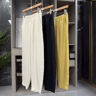 N货！天丝亚麻松紧腰休闲香蕉裤