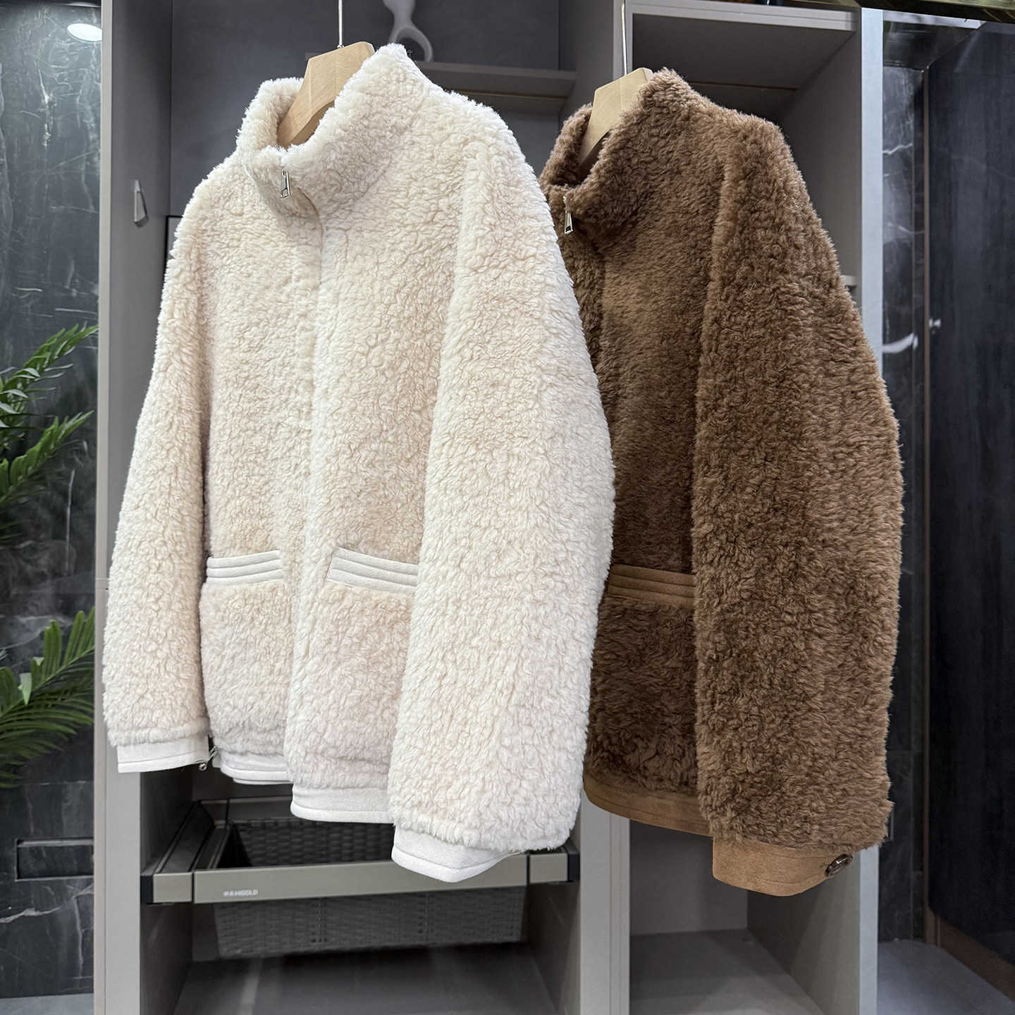 代工厂尖货！宽松皮毛一体羊羔毛羊毛立领外套女   734050~ZY,女装/女士精品,短外套,淘宝优惠券,粉丝福利购,淘宝优惠卷