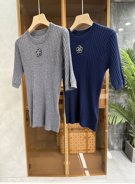 Q货！显瘦还透气！柔软丝光羊毛圆领短袖针织上衣女   A3127~ME