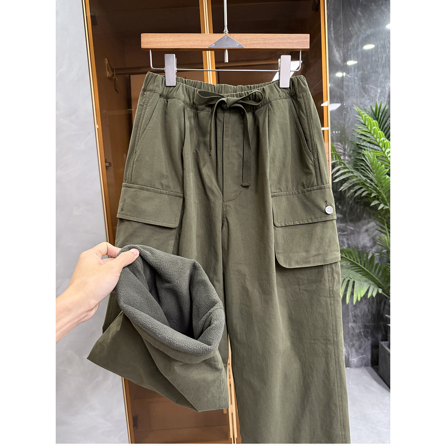 墙裂推荐！代工厂外D！加绒松紧腰休闲工装直筒裤女    MZ8086~JS,女装/女士精品,休闲裤,淘宝优惠券,粉丝福利购,淘宝优惠卷