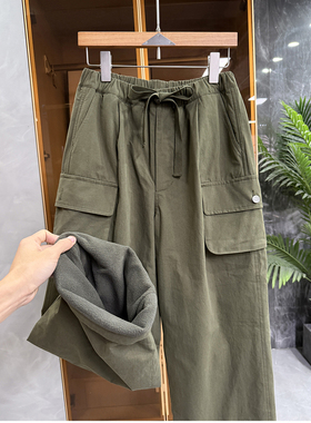 墙裂推荐！代工厂外D！加绒松紧腰休闲工装直筒裤女    MZ8086~JS