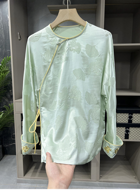 清仓不退#4！！真丝冠乐绉斜襟刺绣上衣女   432S089