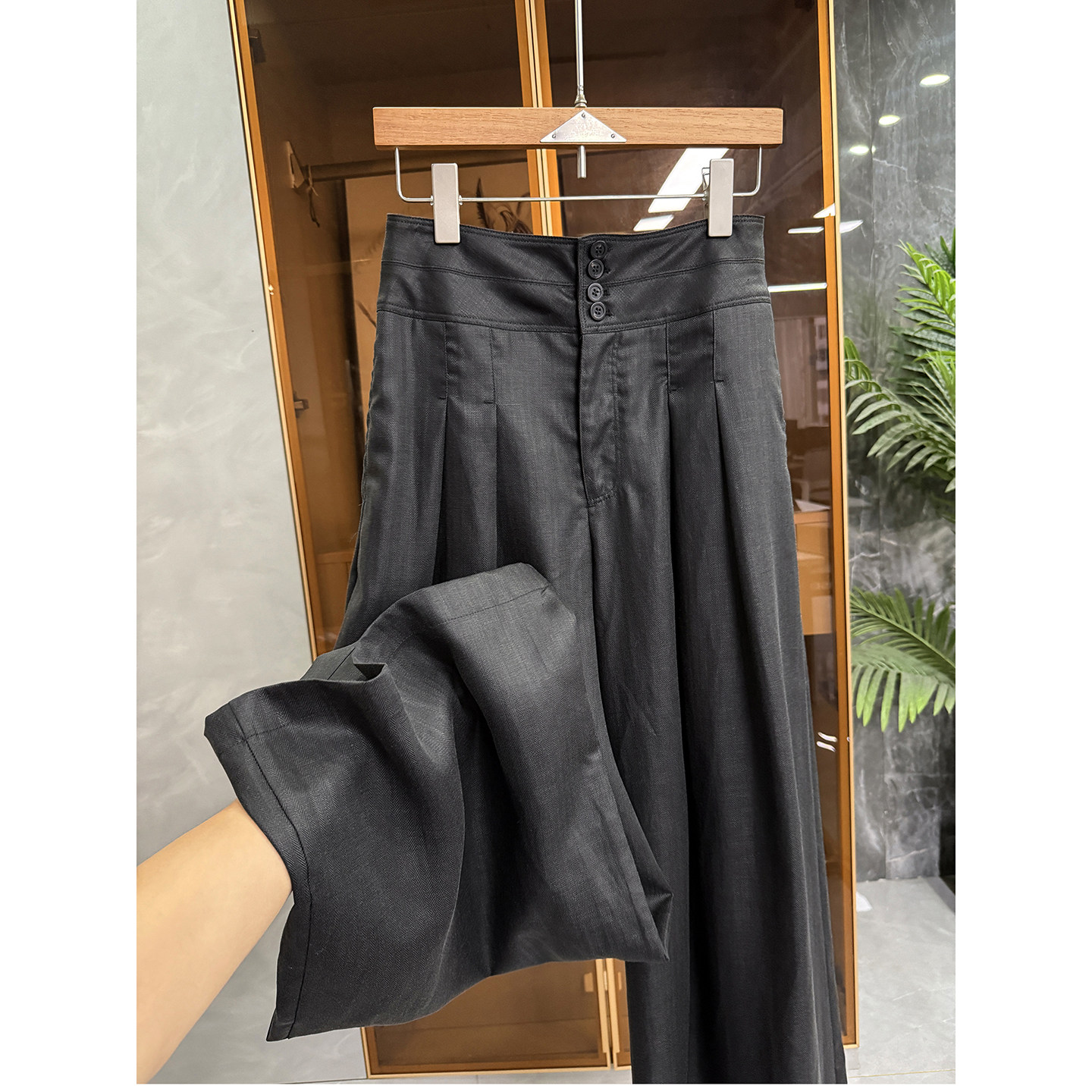 厂里推荐！P牌料！天丝亚麻高腰休闲阔腿西裤女   K26086~JS