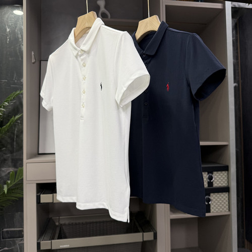 正肩显瘦POLO领短袖棉T恤上衣