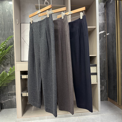 代厂yuan单！jin口料！斜纹羊毛毛呢休闲镰刀九分裤女   11595~ZY