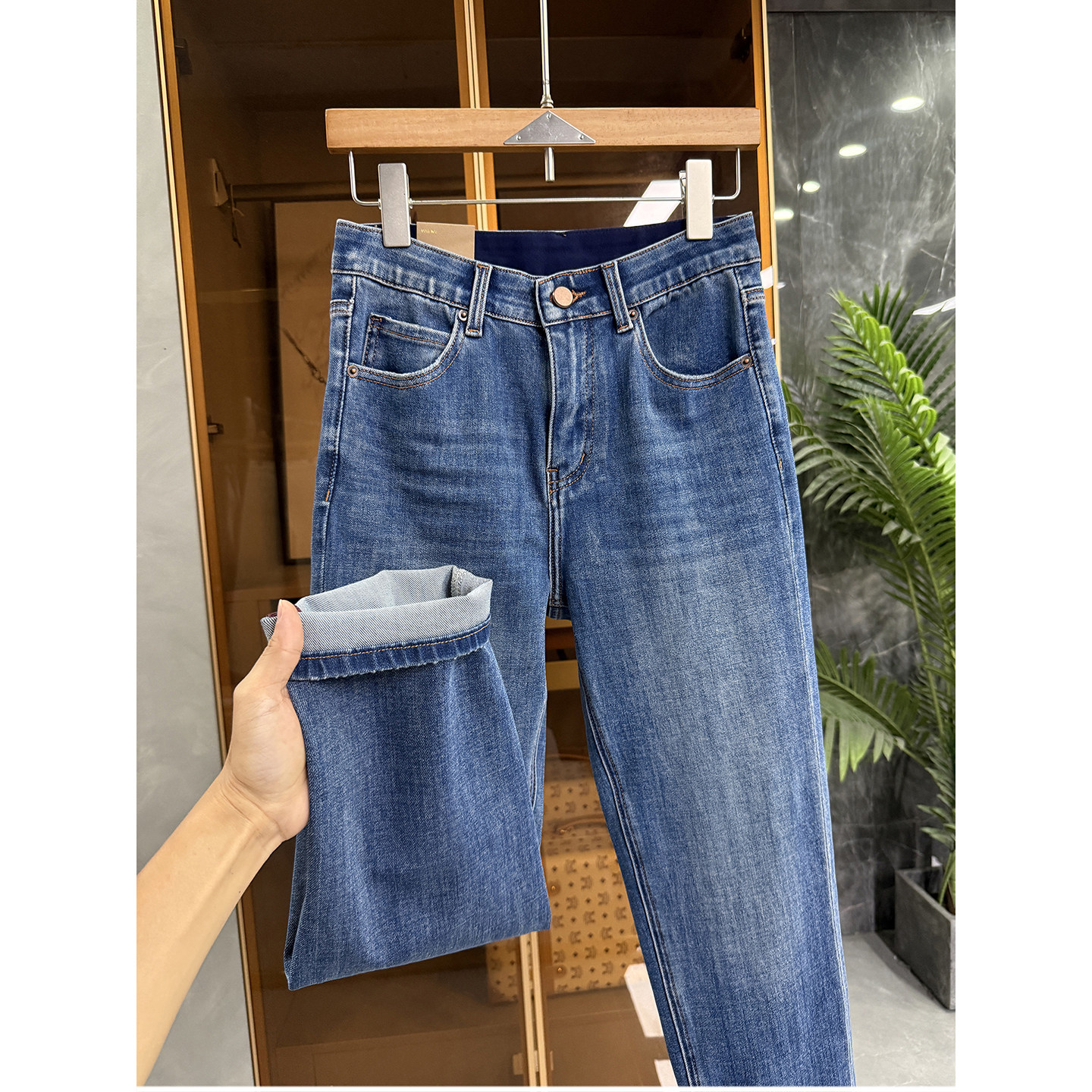 小个子收！动漫筷子腿！微弹牛仔小脚九分裤女2K060~JS