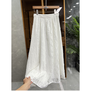 刺绣镂空大摆棉半身裙女1K776 清仓不予退换 fan规
