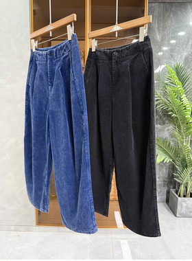 清仓不予退换！in口料！灯芯绒高腰休闲镰刀九分裤女D11096~ME
