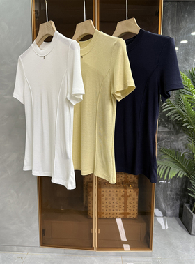 wu敌好穿！通勤显瘦！天丝羊毛圆领短袖T恤女   AM26101~ME