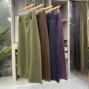 JLF25001 时髦精收 女 中高腰牛仔镰刀阔腿裤 品质N货