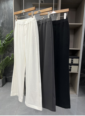 清仓不予退换！质感！长绒棉松紧腰休闲直筒卫裤女10898~ME