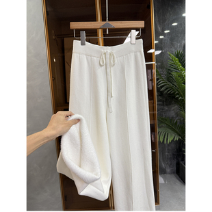 M747279 女 水貂绒羊毛松紧腰针织阔腿裤 wu敌好穿大N货