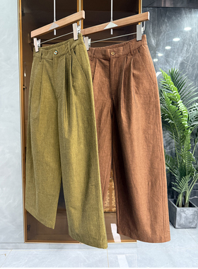 清仓不予退换！羊绒匹马棉松紧腰休闲阔腿九分裤女S259621~ME